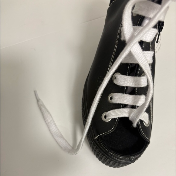 Replay Black and White Lace-Up Platform Boots - Picture 8 of 8